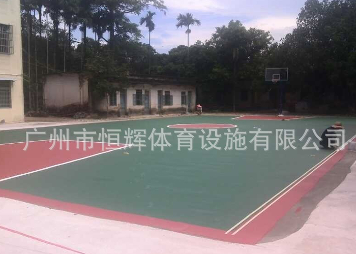 塑胶球场厂家的海南琼中乌石卫生院丙烯酸球场材料改造项目完工