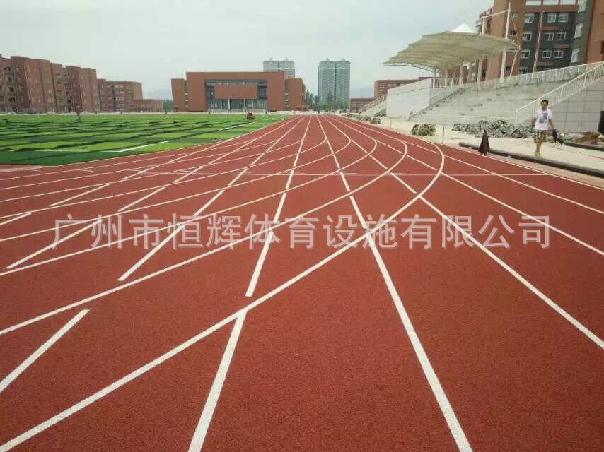 广州塑胶跑道 陕西蔡家坡中学400米标跑顺利完工