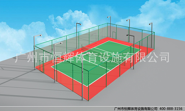 塑胶球场商家恒辉体育出了精美的排球场3D效果图啦